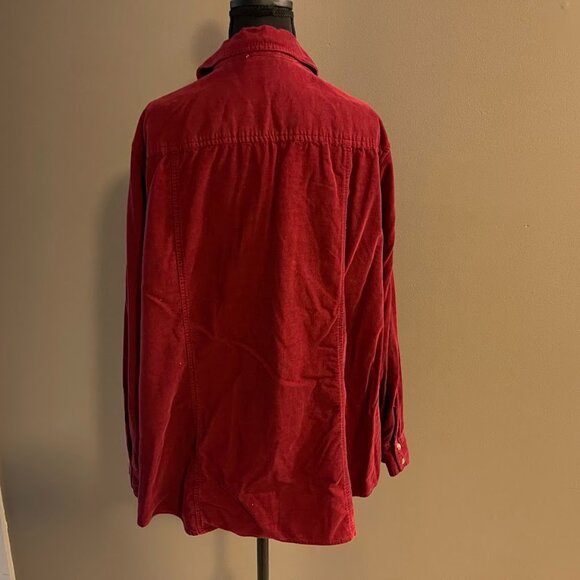Vintage Burgundy Corduroy Button-Down Shirt - Picture 2 of 8